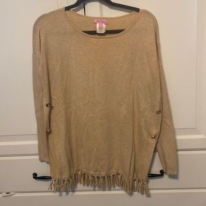 Fringe tan Lilly sweater - slightly open sides